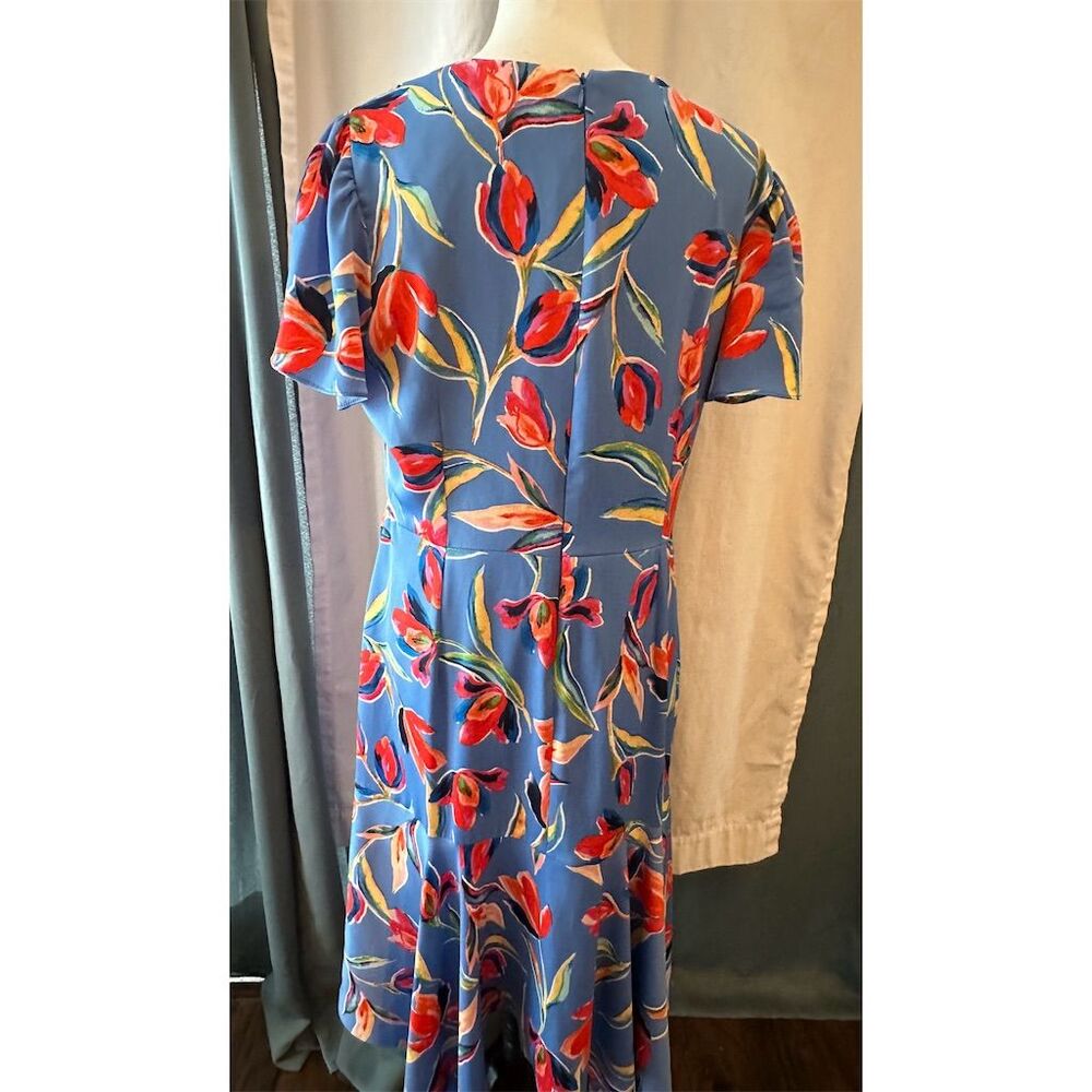 Maggy London Women's Floral Midi Dress Size 14 Multicolor Casual - Picture 4 of 7